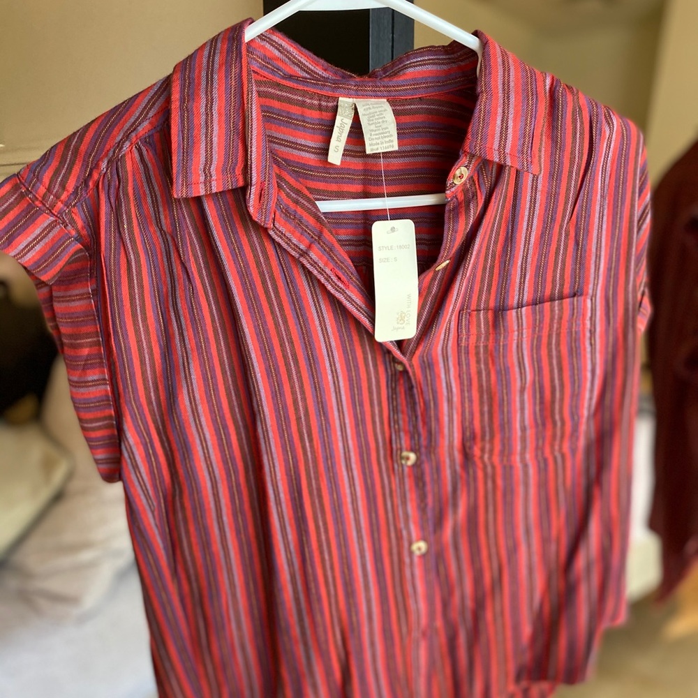 Stripped button up blouse